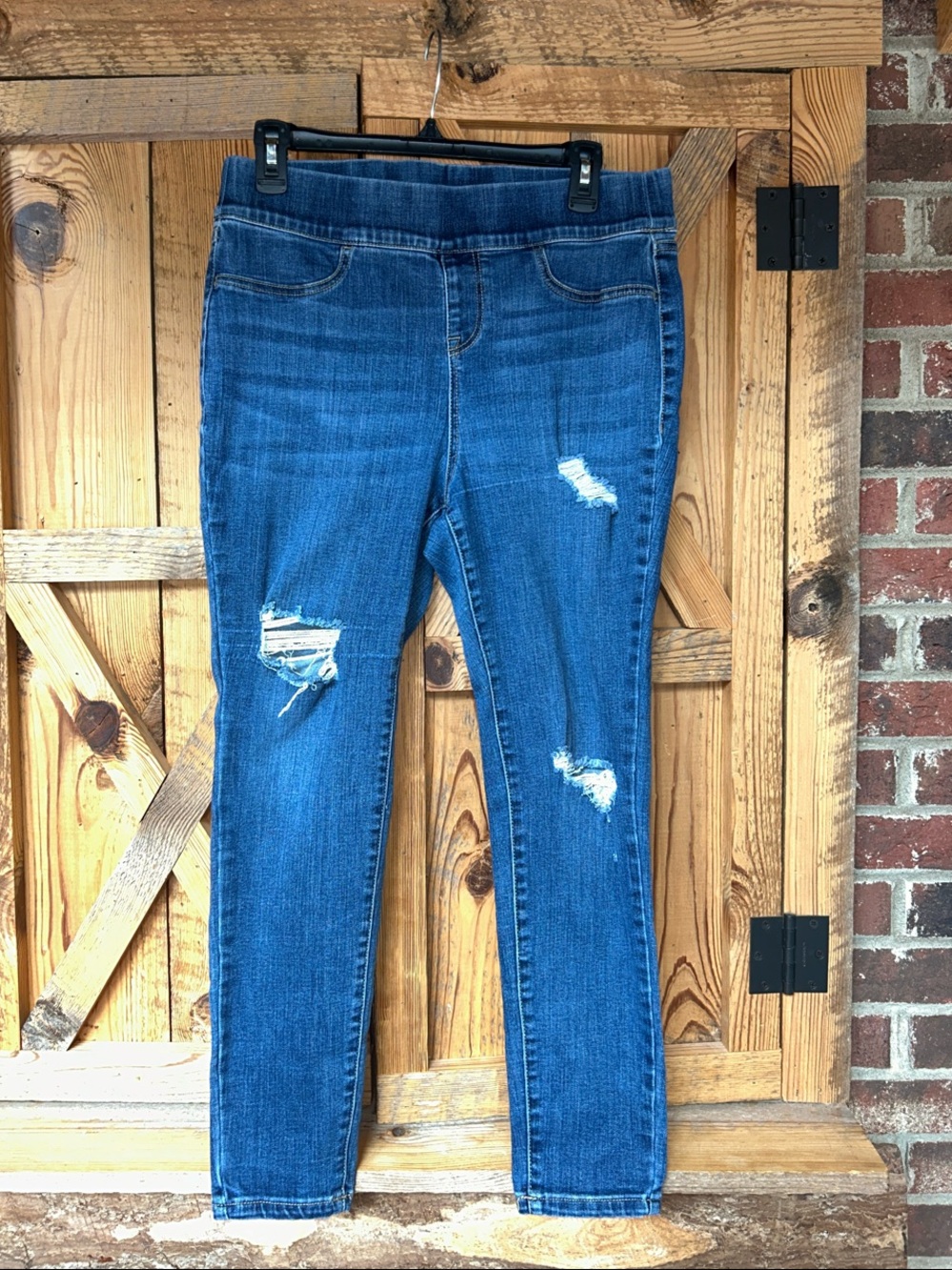Lane Bryant Blue Denim Distressed Women's Jeggings w/Magic Waistband SZ-14P